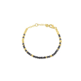 PIETRA colourful gemstone beaded bracelet, yellow gold plated